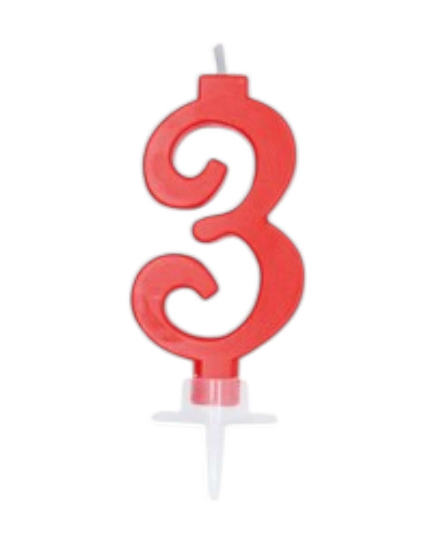 Candeline Numerali | 0-9 | Italic | Rosso | 10 Cm