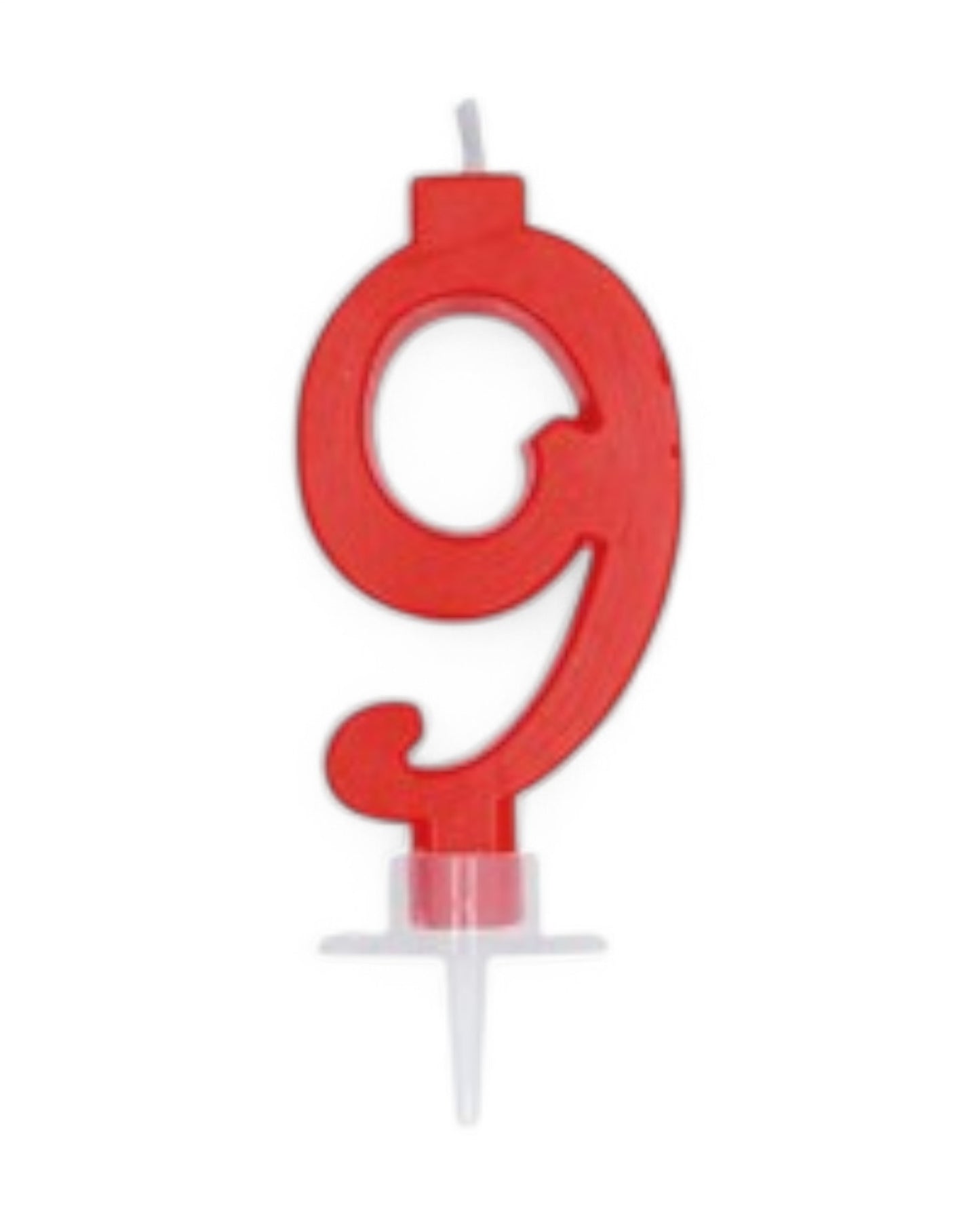 Candeline Numerali | 0-9 | Italic | Rosso | 10 Cm