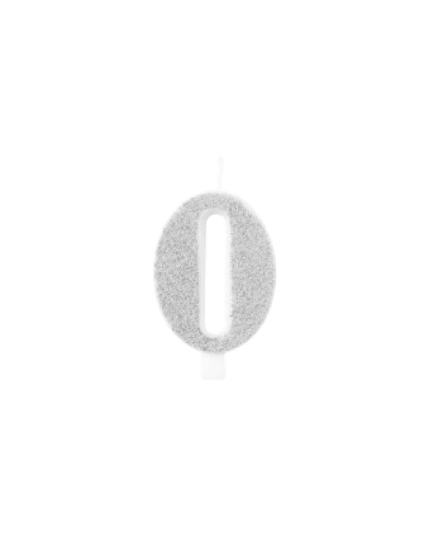 Candeline Numerali | 0-9 | Bio Glitter | Silver | 10 Cm