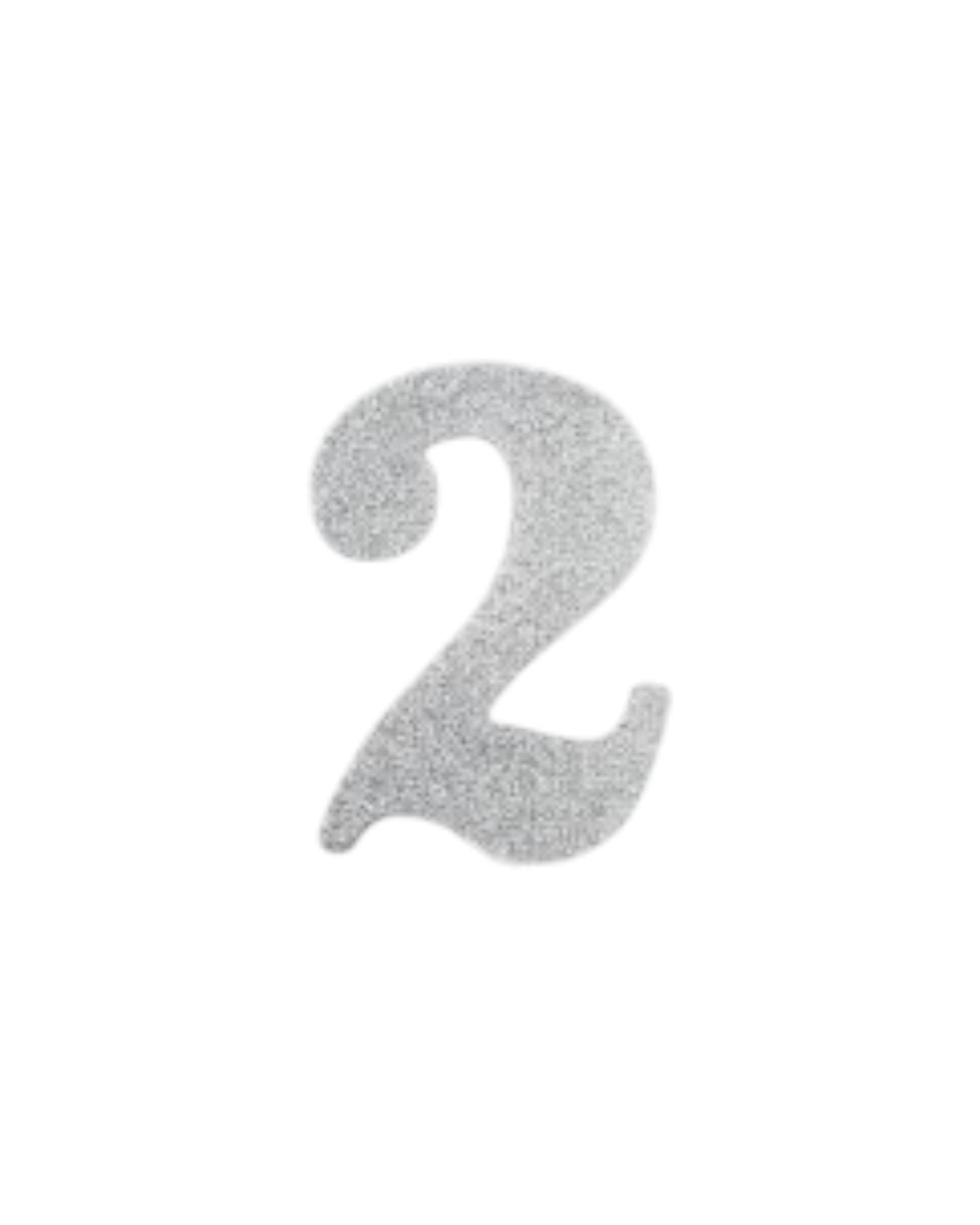 Candeline Numerali | 0-9 | Bio Glitter | Silver | 10 Cm