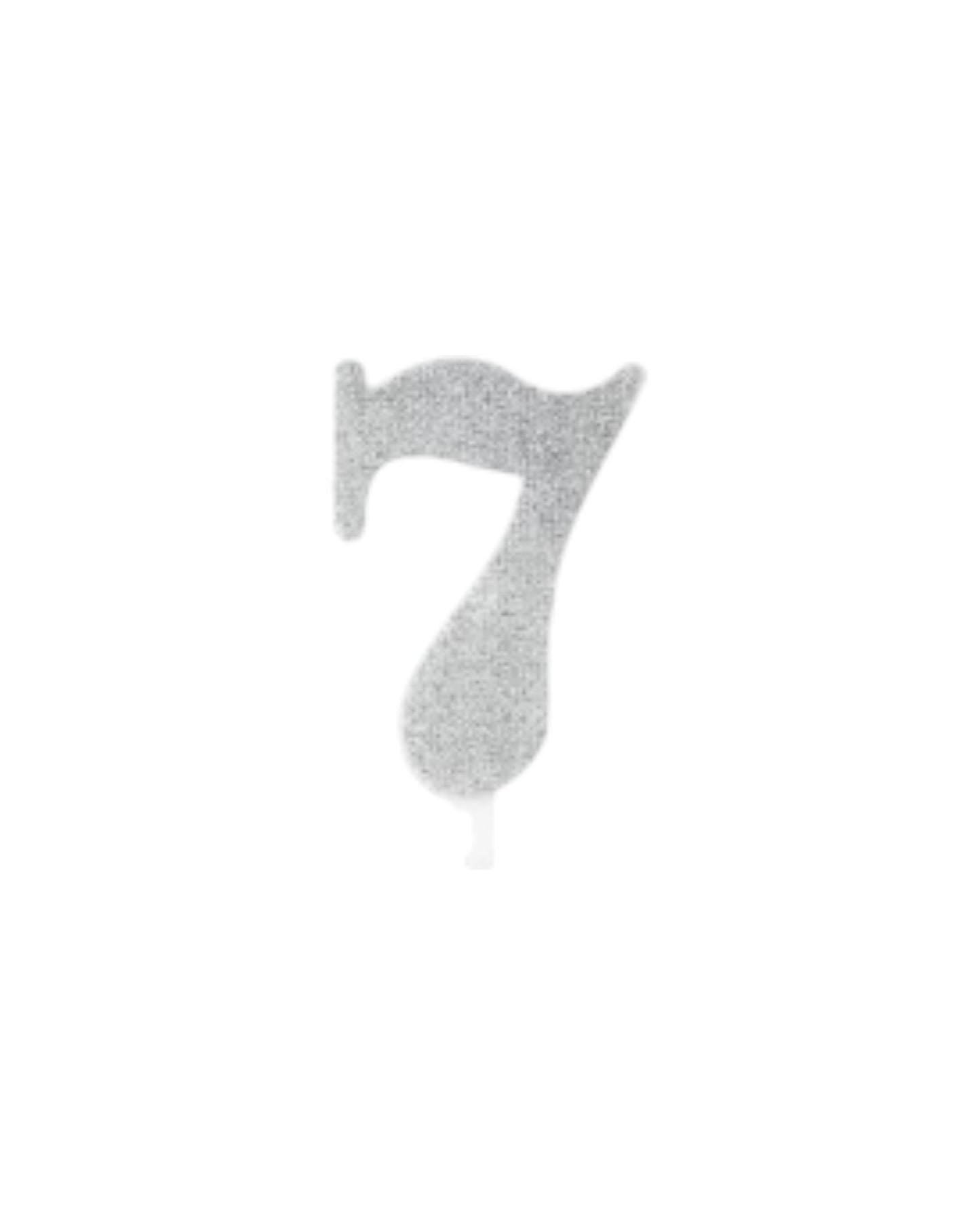 Candeline Numerali | 0-9 | Bio Glitter | Silver | 10 Cm