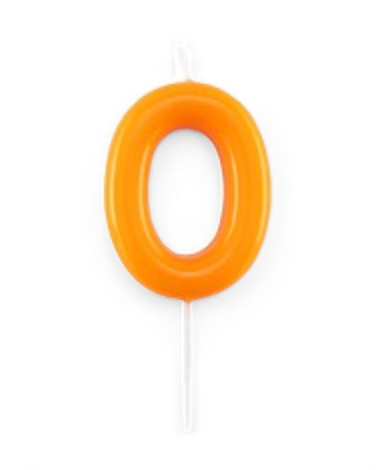 Candeline Numerali | 0-9 | Glossy | Arancio | 11 Cm