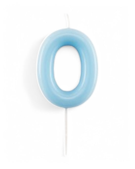 Candeline Numerali | 0-9 | Glossy | Celeste | 11 Cm