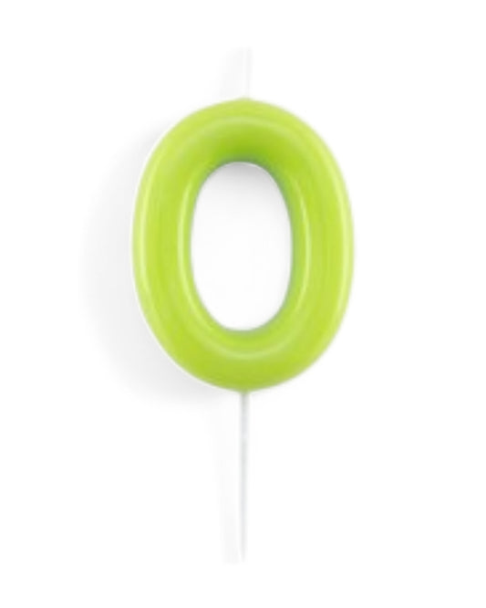 Candeline Numerali | 0-9 | Glossy | Lime | 11 Cm