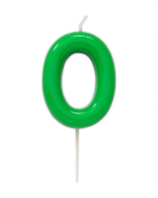 Candeline Numerali | 0-9 | Glossy | Verde | 11 Cm