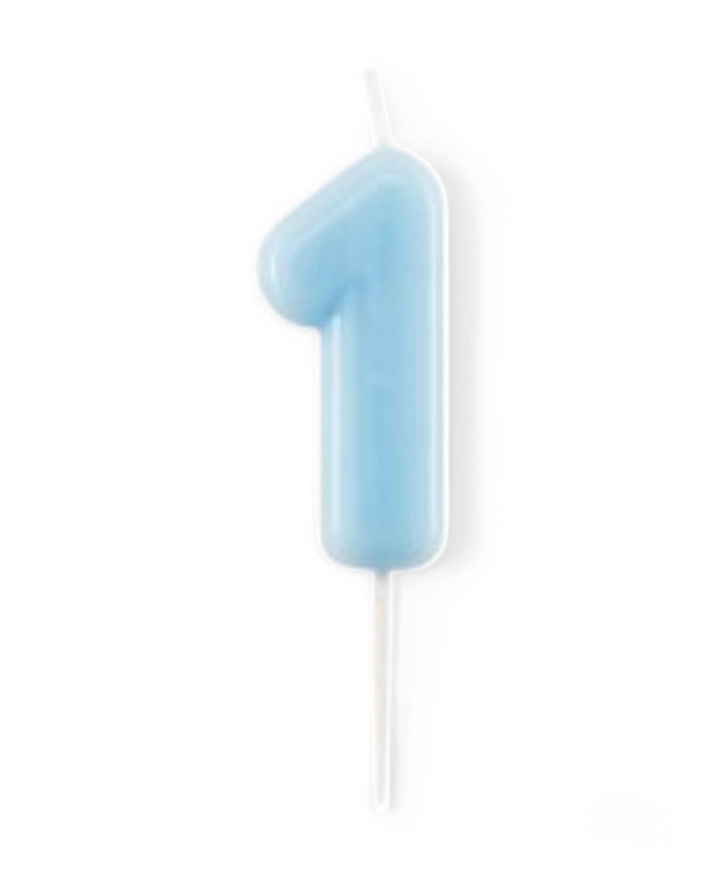 Candeline Numerali | 0-9 | Glossy | Celeste | 11 Cm