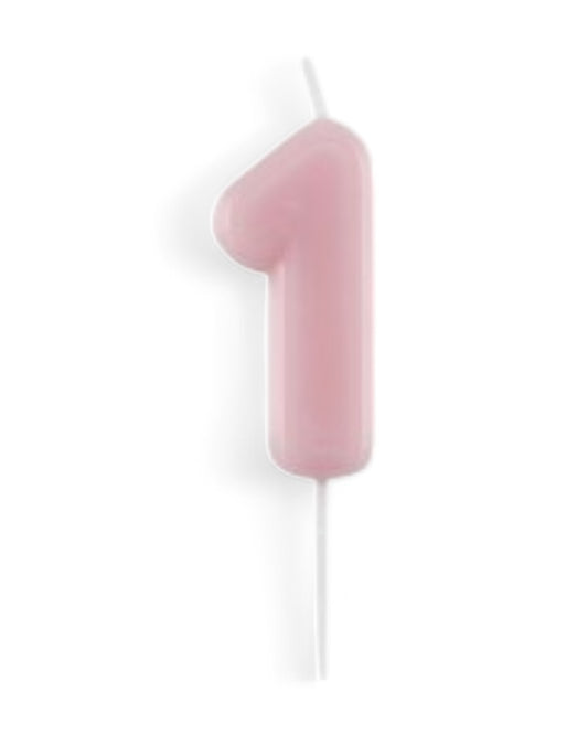 Candeline Numerali | 0-9 | Glossy | Rosa | 11 Cm