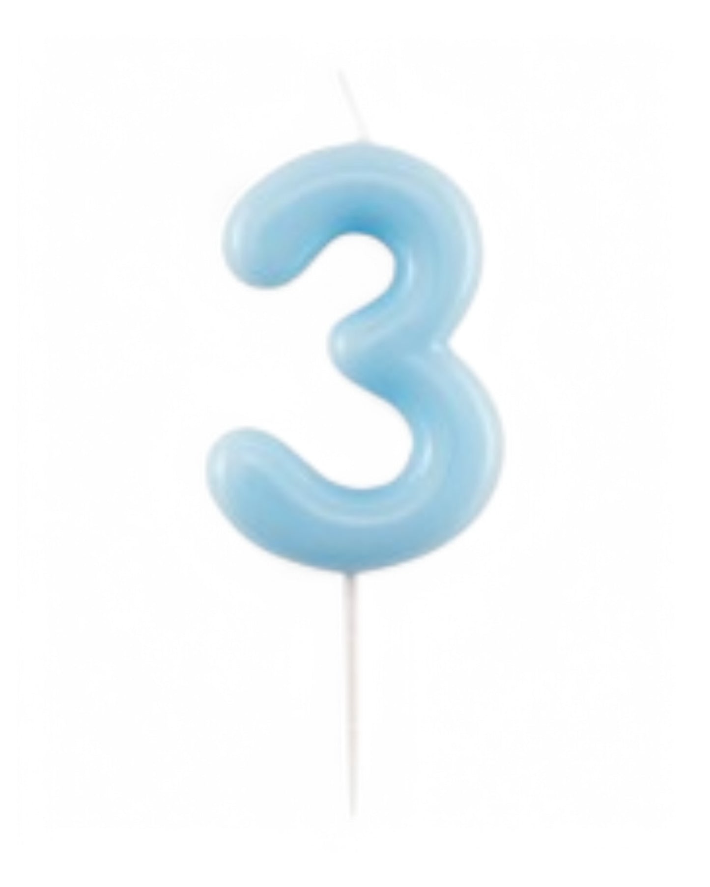 Candeline Numerali | 0-9 | Glossy | Celeste | 11 Cm