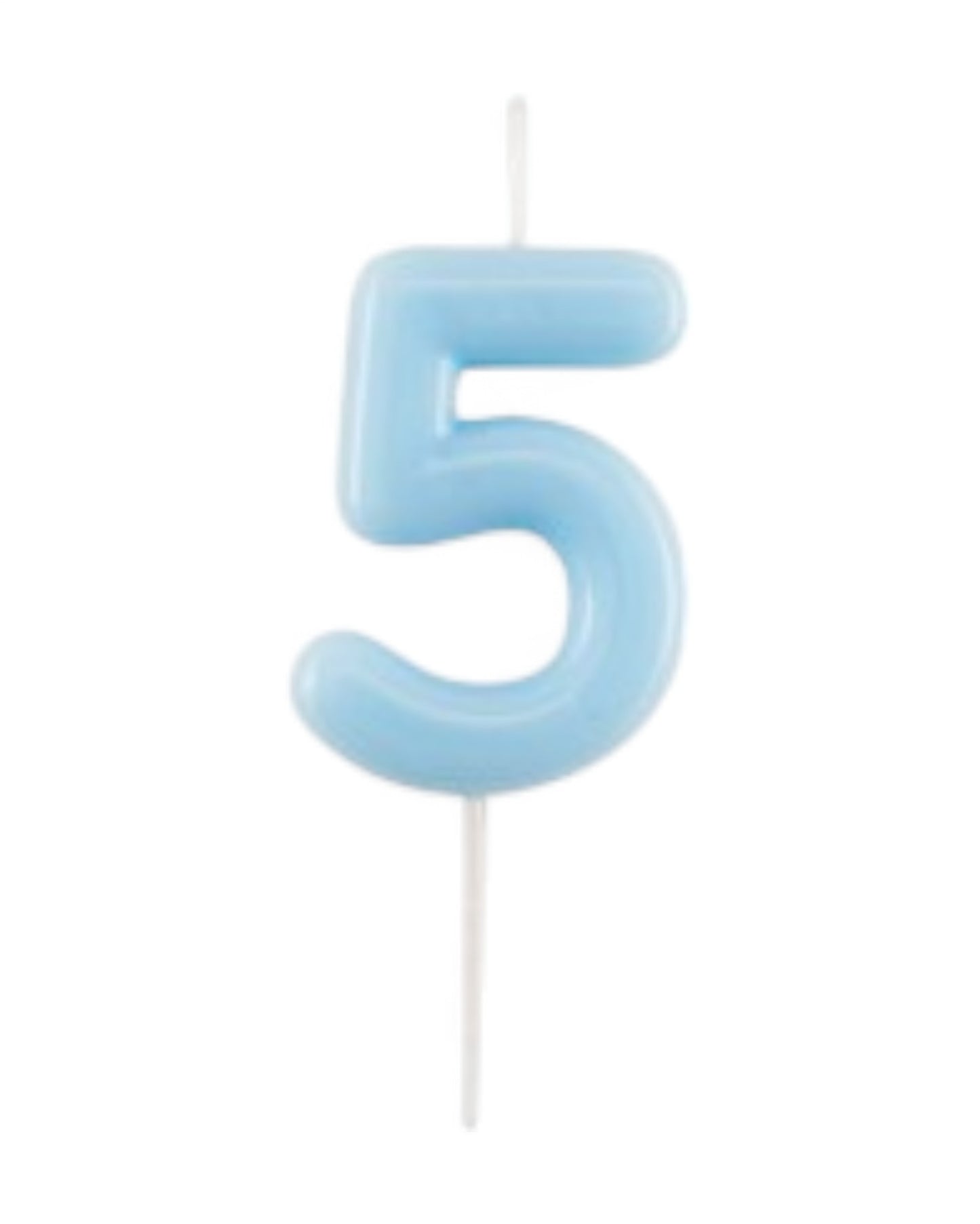 Candeline Numerali | 0-9 | Glossy | Celeste | 11 Cm