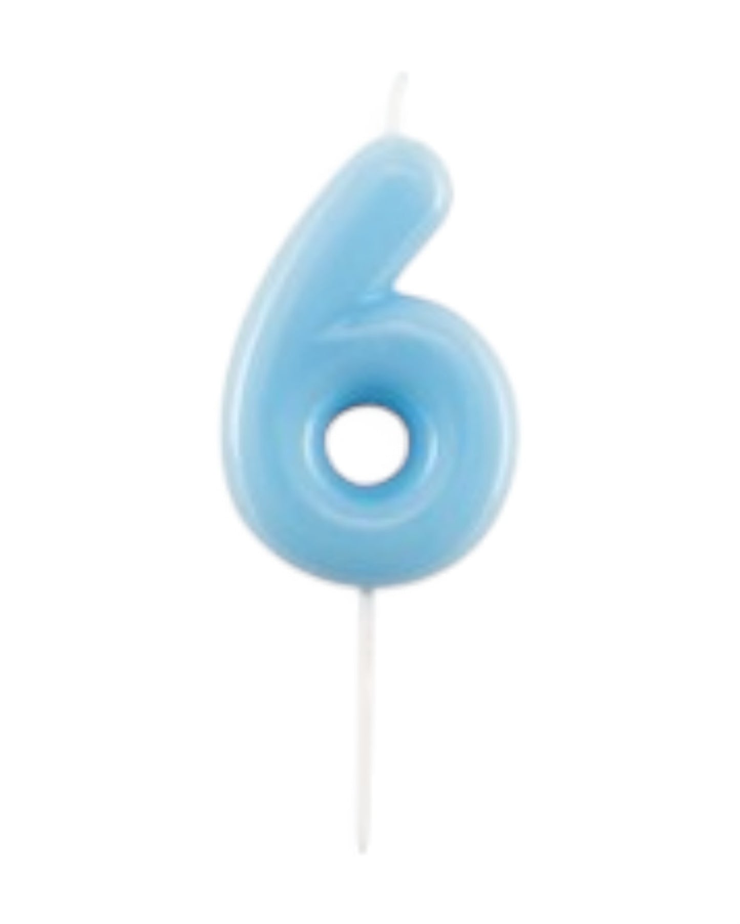 Candeline Numerali | 0-9 | Glossy | Celeste | 11 Cm