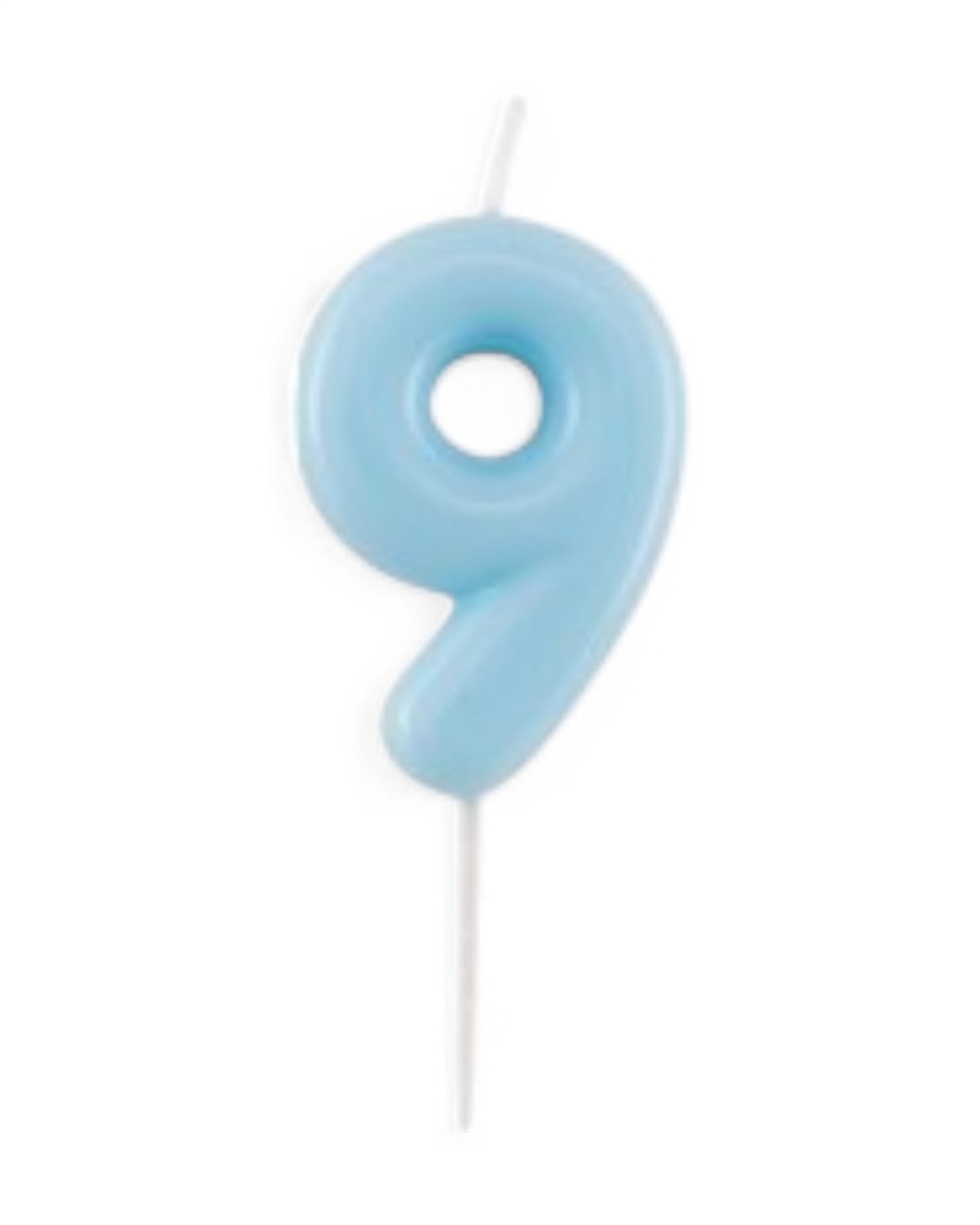 Candeline Numerali | 0-9 | Glossy | Celeste | 11 Cm
