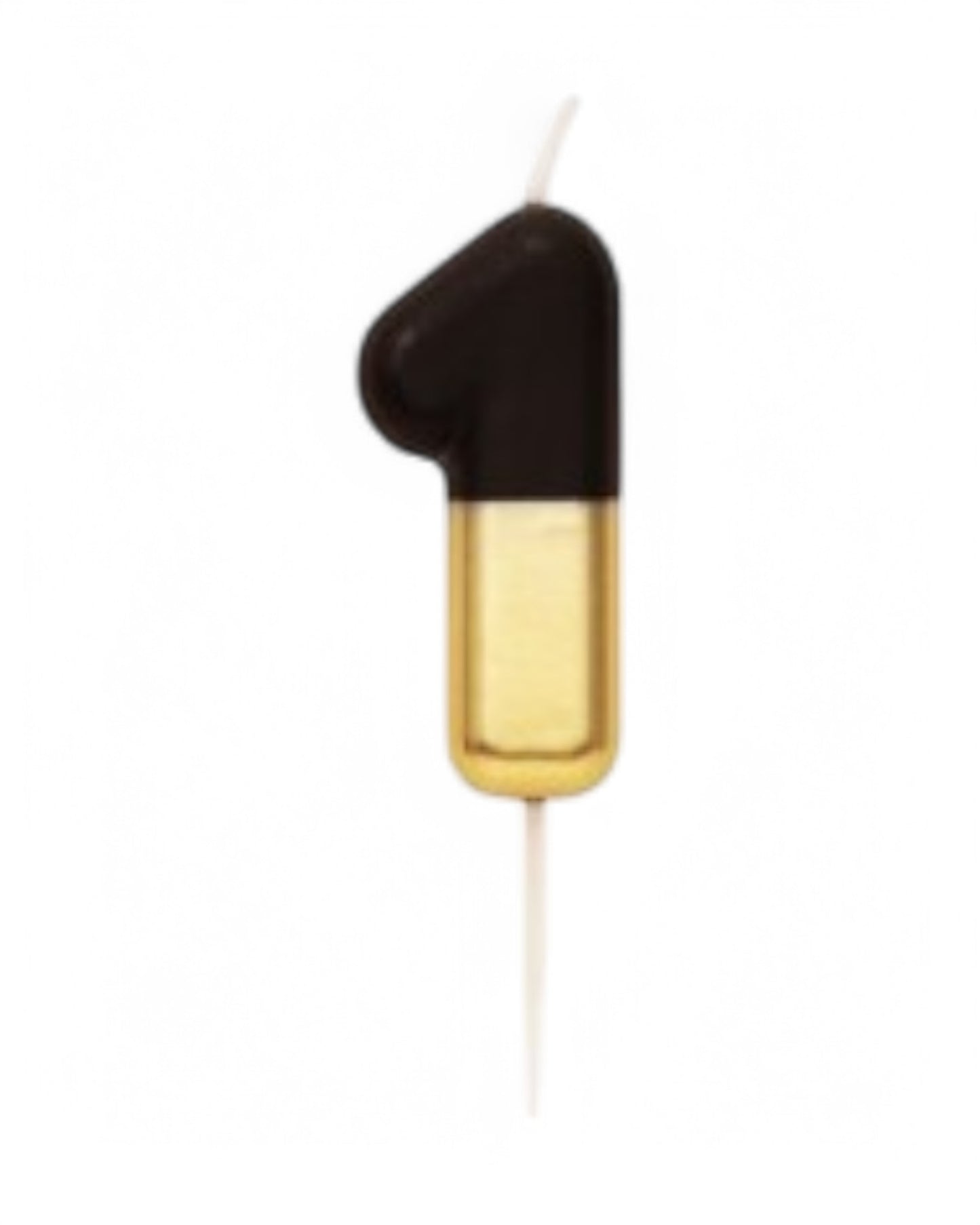 Candeline Numerali | 0-9 | Bicolore | Nero/Oro | 10 Cm