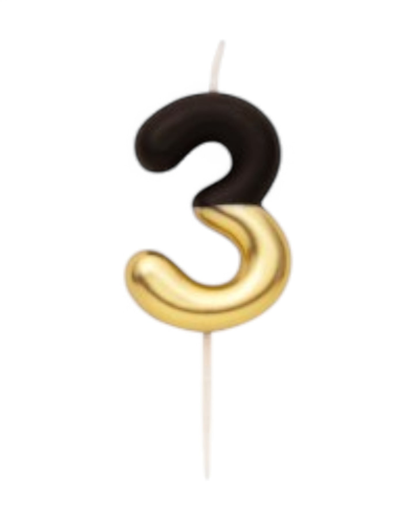 Candeline Numerali | 0-9 | Bicolore | Nero/Oro | 10 Cm