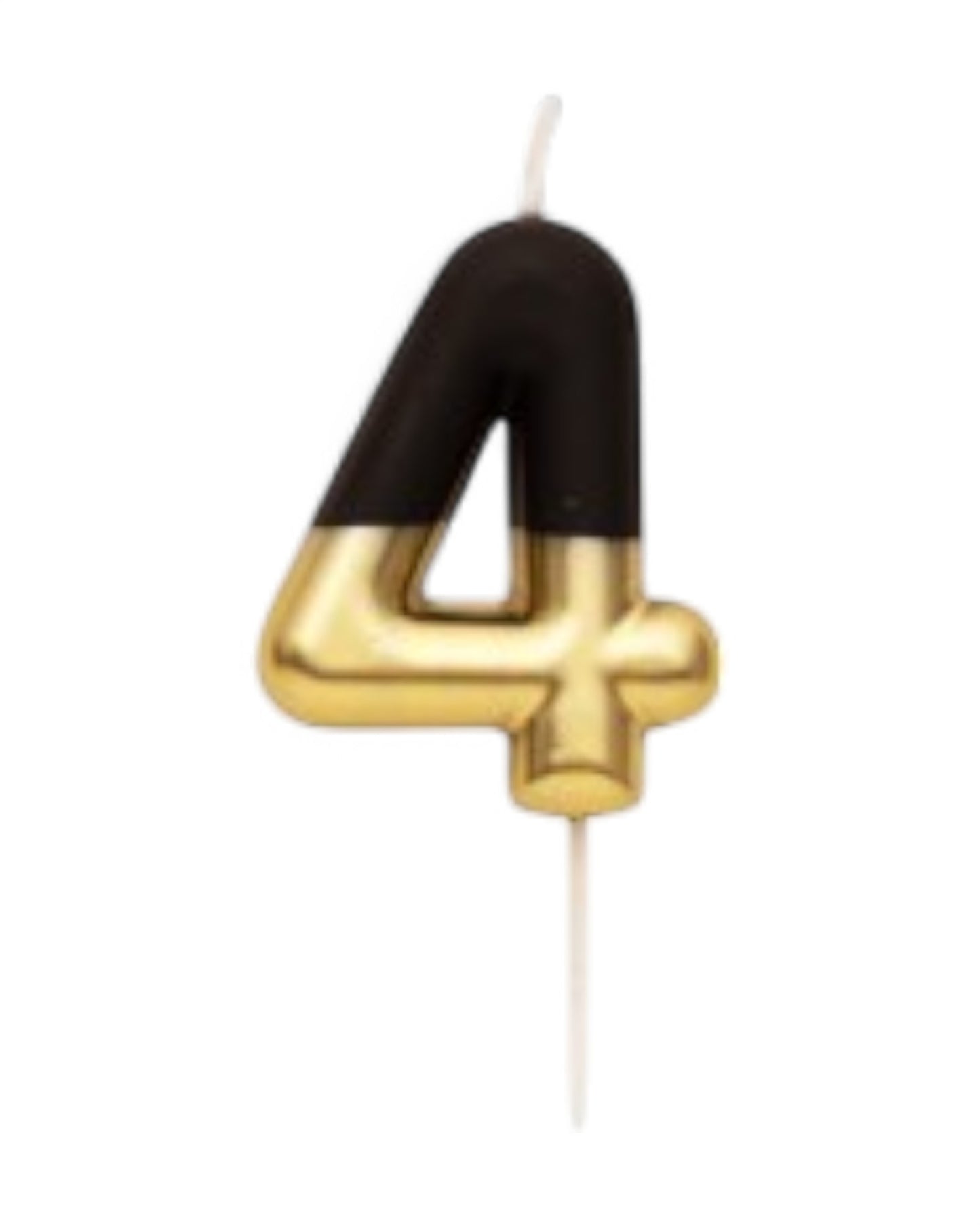 Candeline Numerali | 0-9 | Bicolore | Nero/Oro | 10 Cm