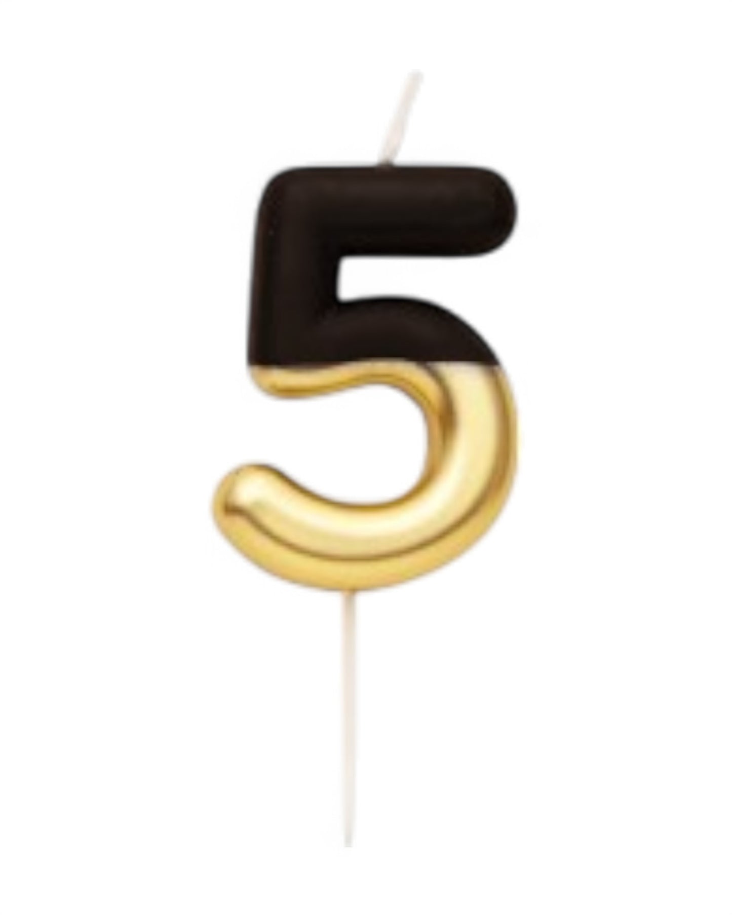 Candeline Numerali | 0-9 | Bicolore | Nero/Oro | 10 Cm