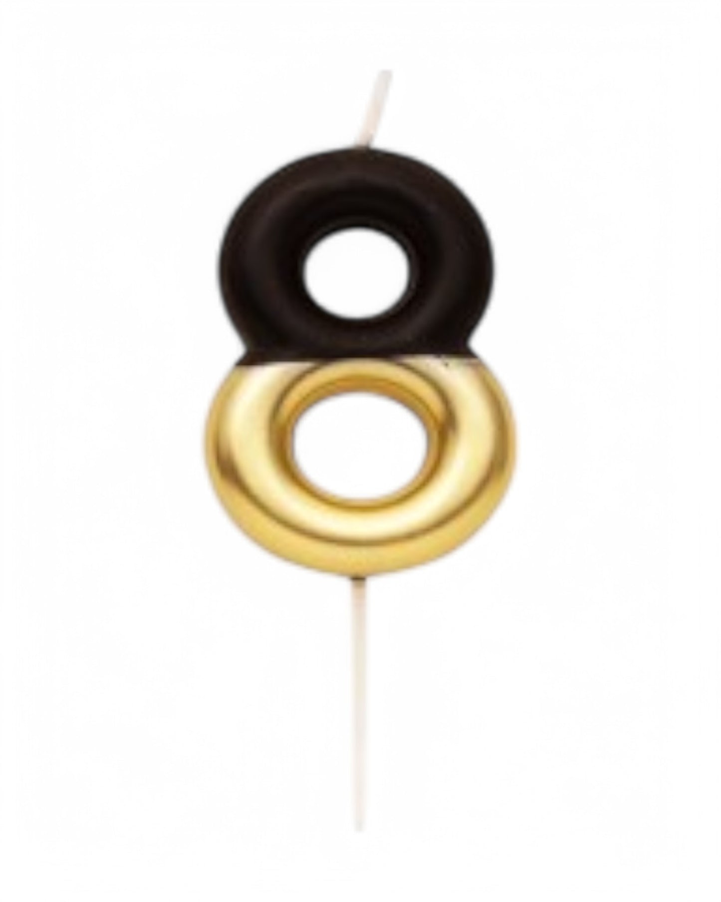 Candeline Numerali | 0-9 | Bicolore | Nero/Oro | 10 Cm