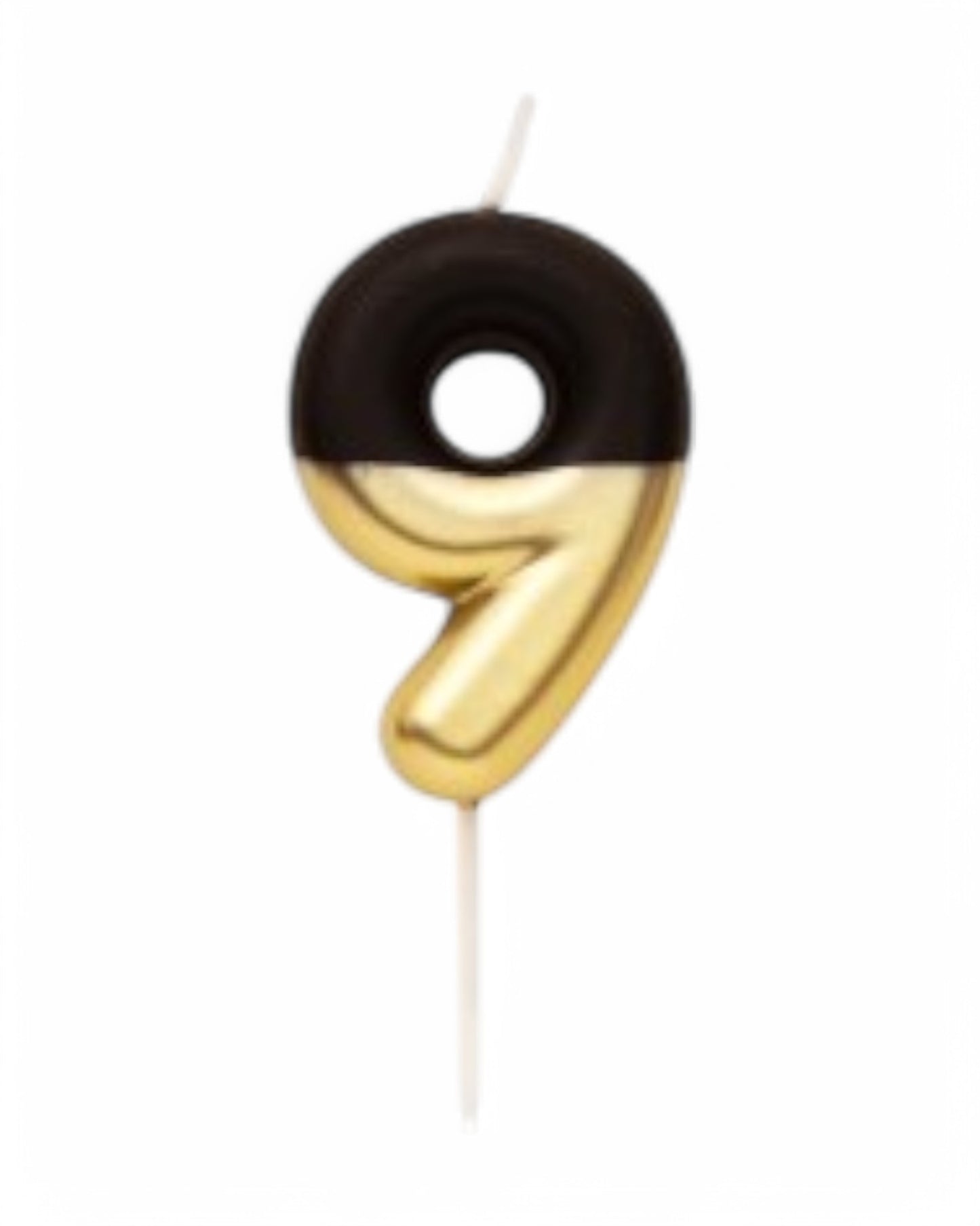 Candeline Numerali | 0-9 | Bicolore | Nero/Oro | 10 Cm