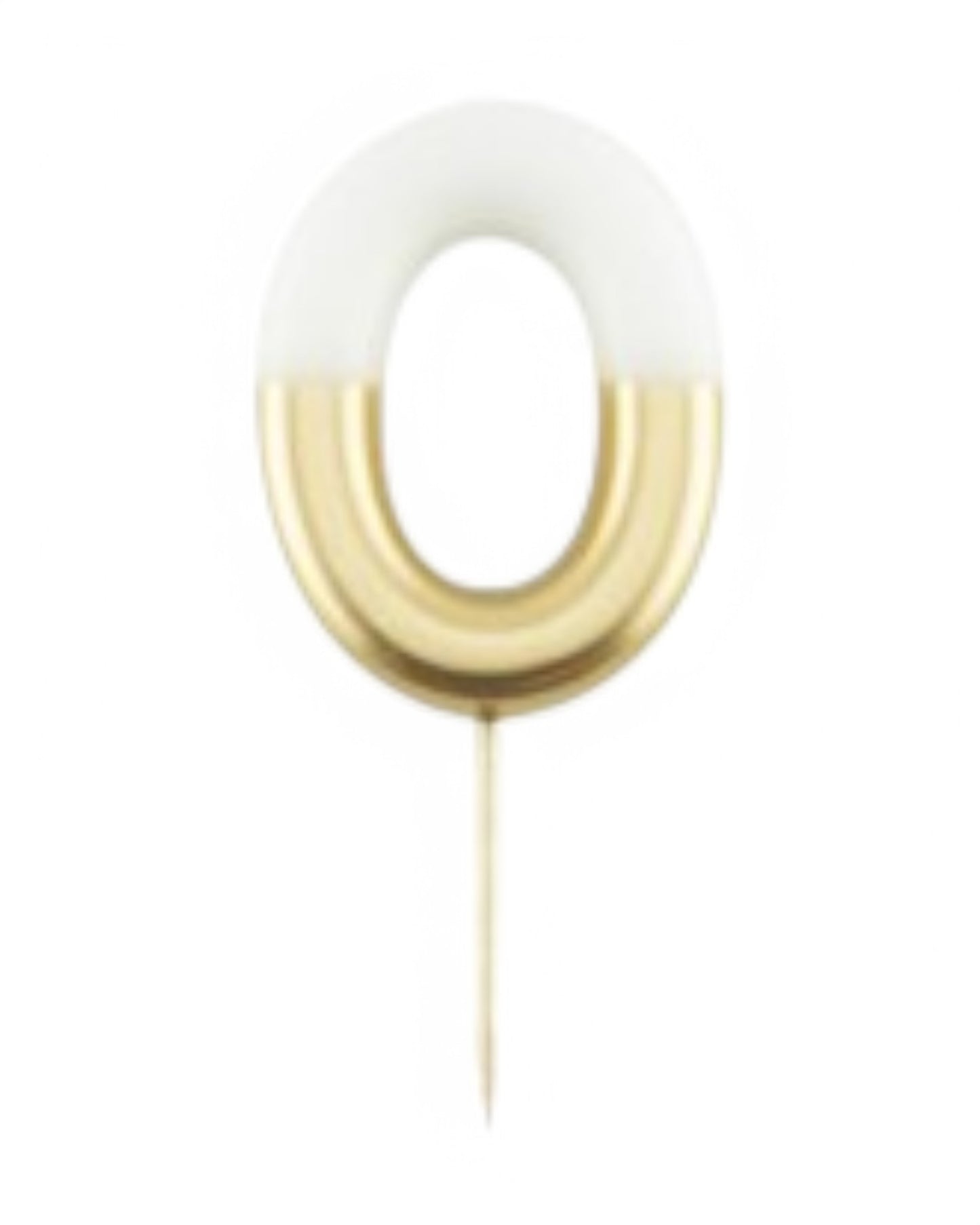 Candeline Numerali | 0-9 | Bicolore | Bianco/Oro | 10 Cm