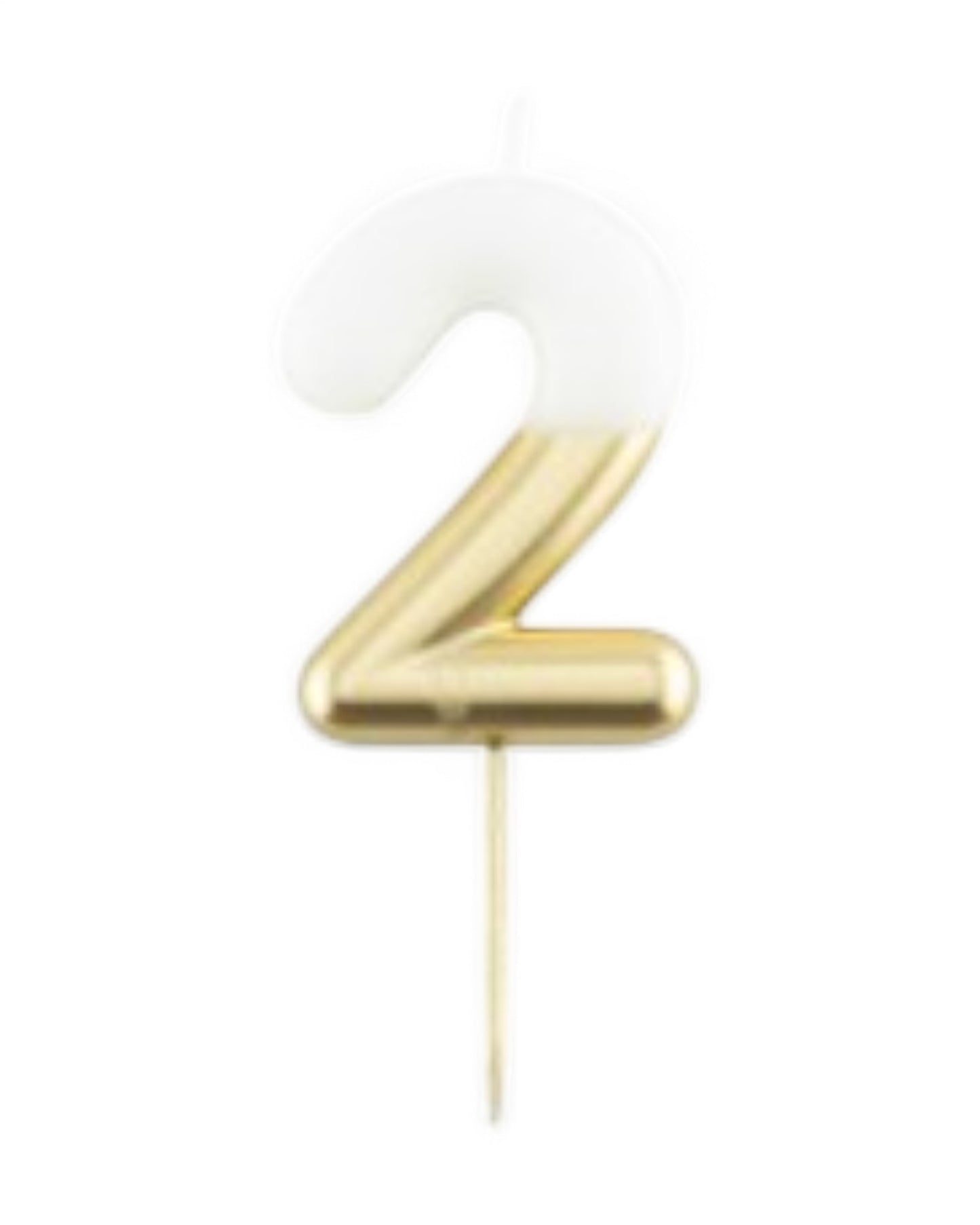 Candeline Numerali | 0-9 | Bicolore | Bianco/Oro | 10 Cm