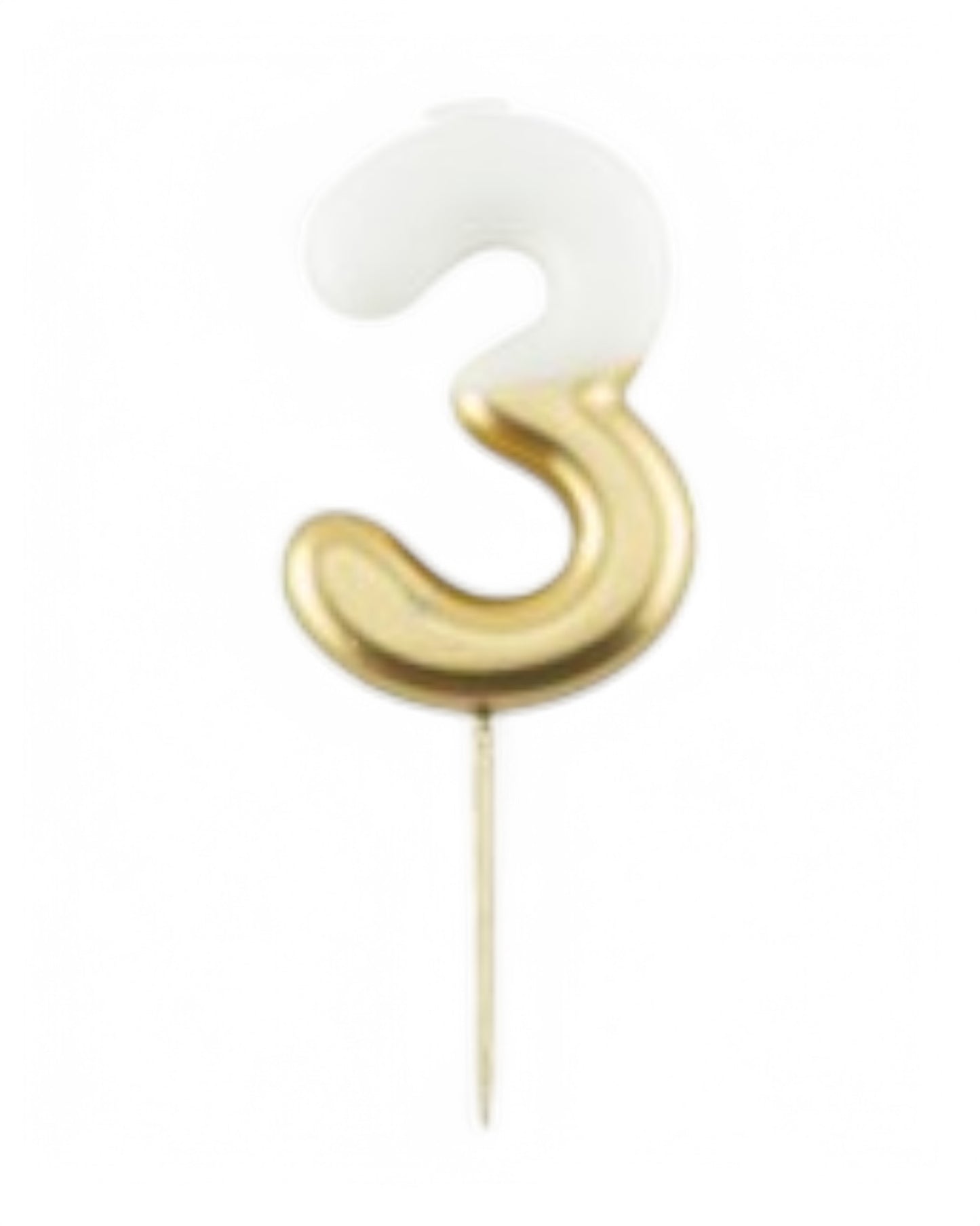 Candeline Numerali | 0-9 | Bicolore | Bianco/Oro | 10 Cm