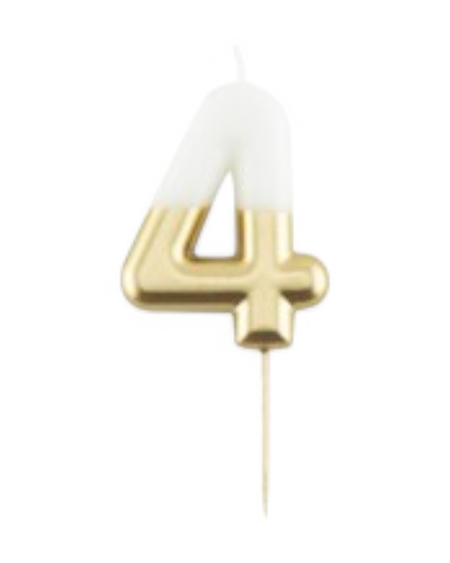 Candeline Numerali | 0-9 | Bicolore | Bianco/Oro | 10 Cm
