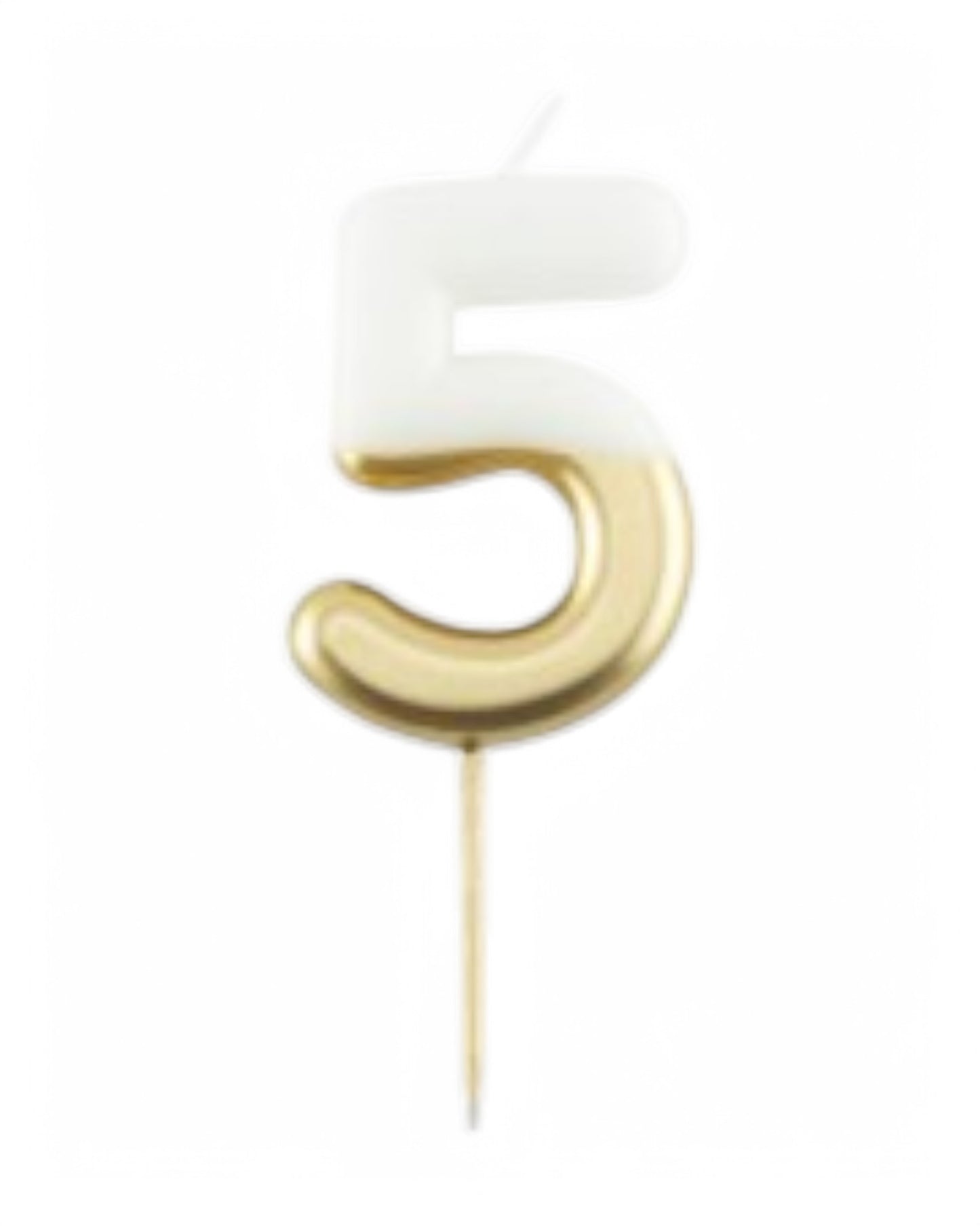 Candeline Numerali | 0-9 | Bicolore | Bianco/Oro | 10 Cm