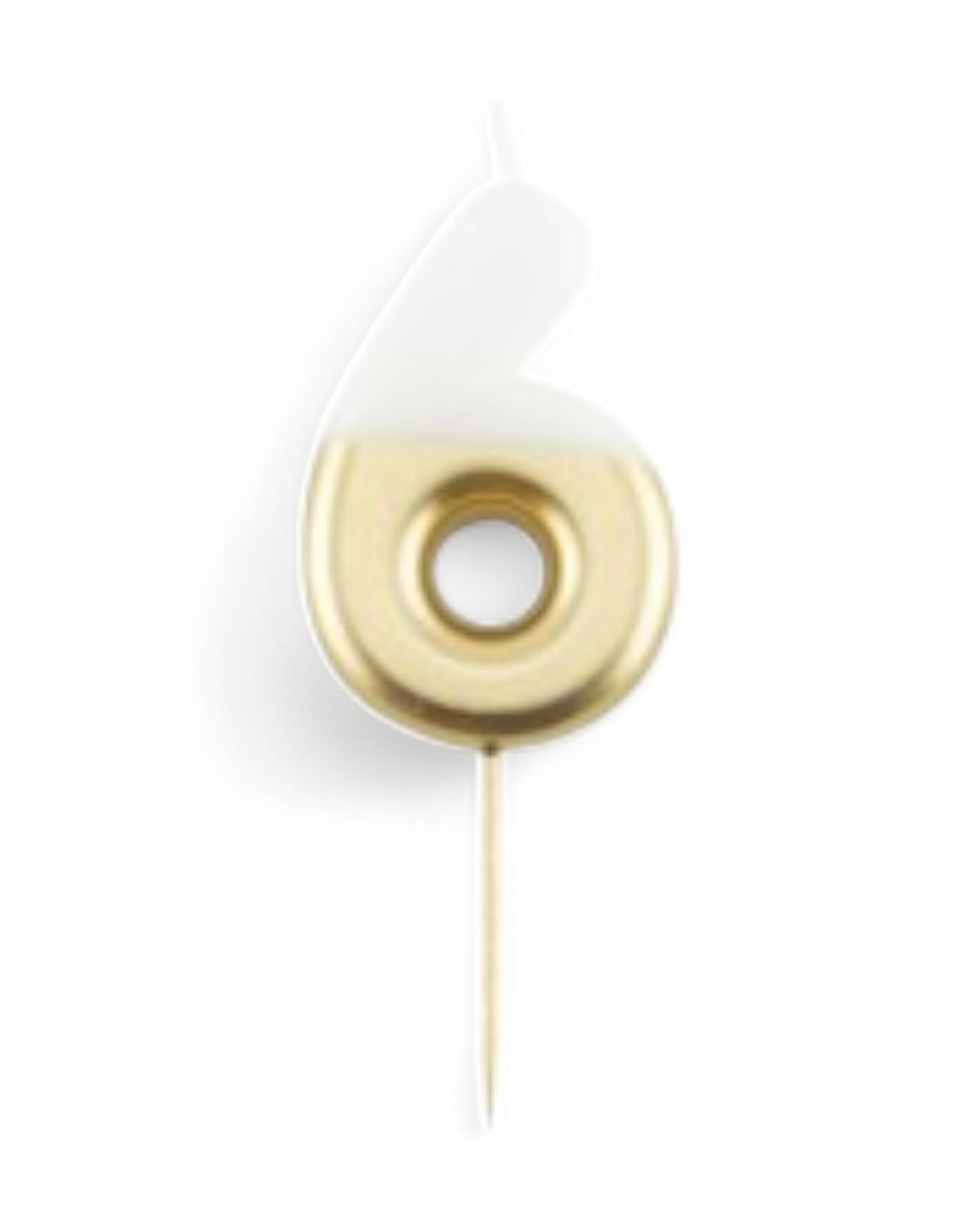 Candeline Numerali | 0-9 | Bicolore | Bianco/Oro | 10 Cm