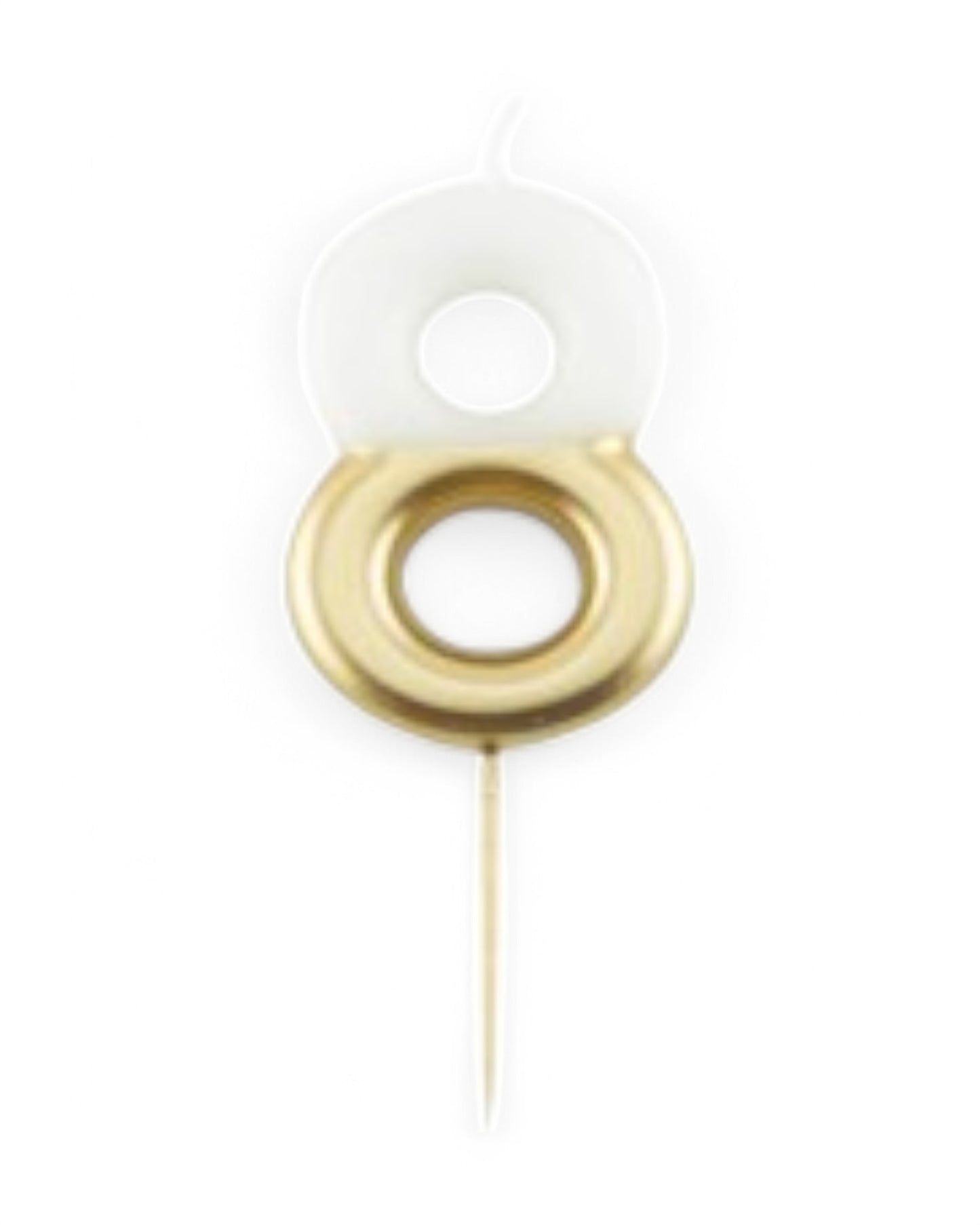 Candeline Numerali | 0-9 | Bicolore | Bianco/Oro | 10 Cm