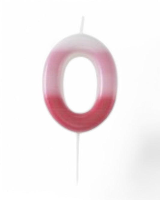 Candeline Numerali | 0-9 | Sfumate | Rosa | 10 Cm