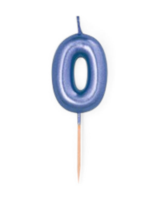 Candeline Numerali | 0-9 | Metal | Blu | 7 Cm