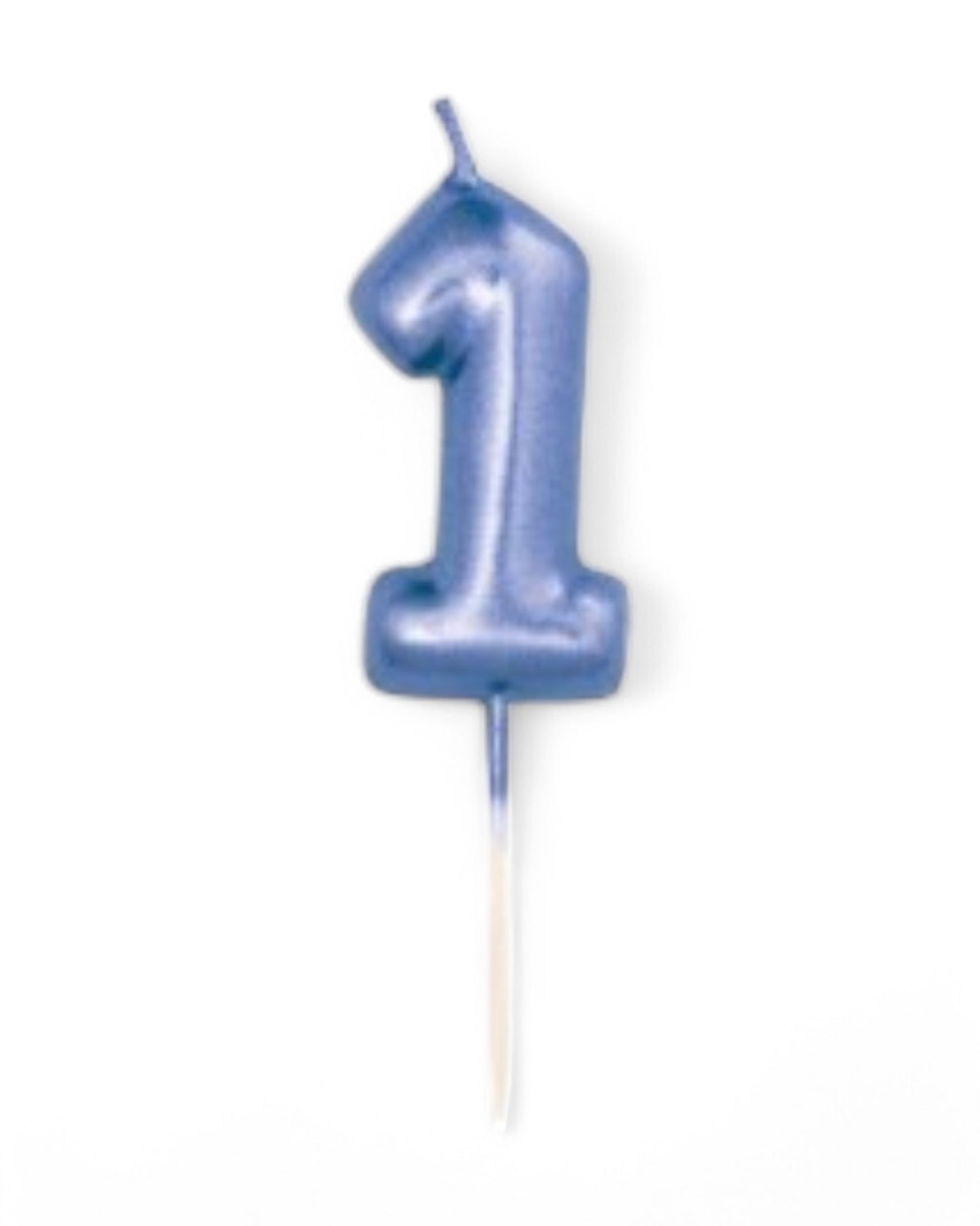 Candeline Numerali | 0-9 | Metal | Blu | 7 Cm
