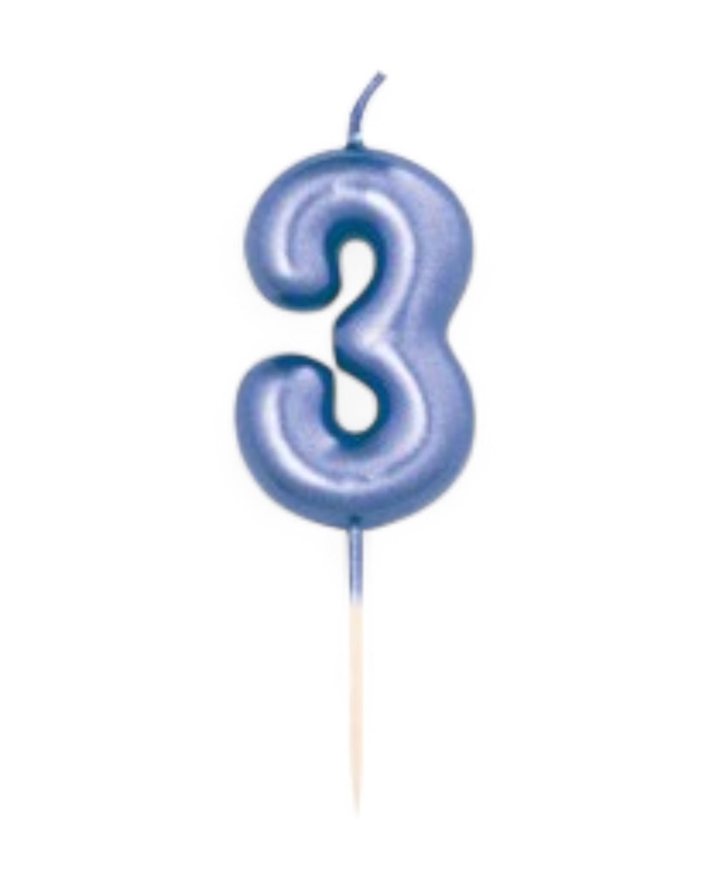 Candeline Numerali | 0-9 | Metal | Blu | 7 Cm