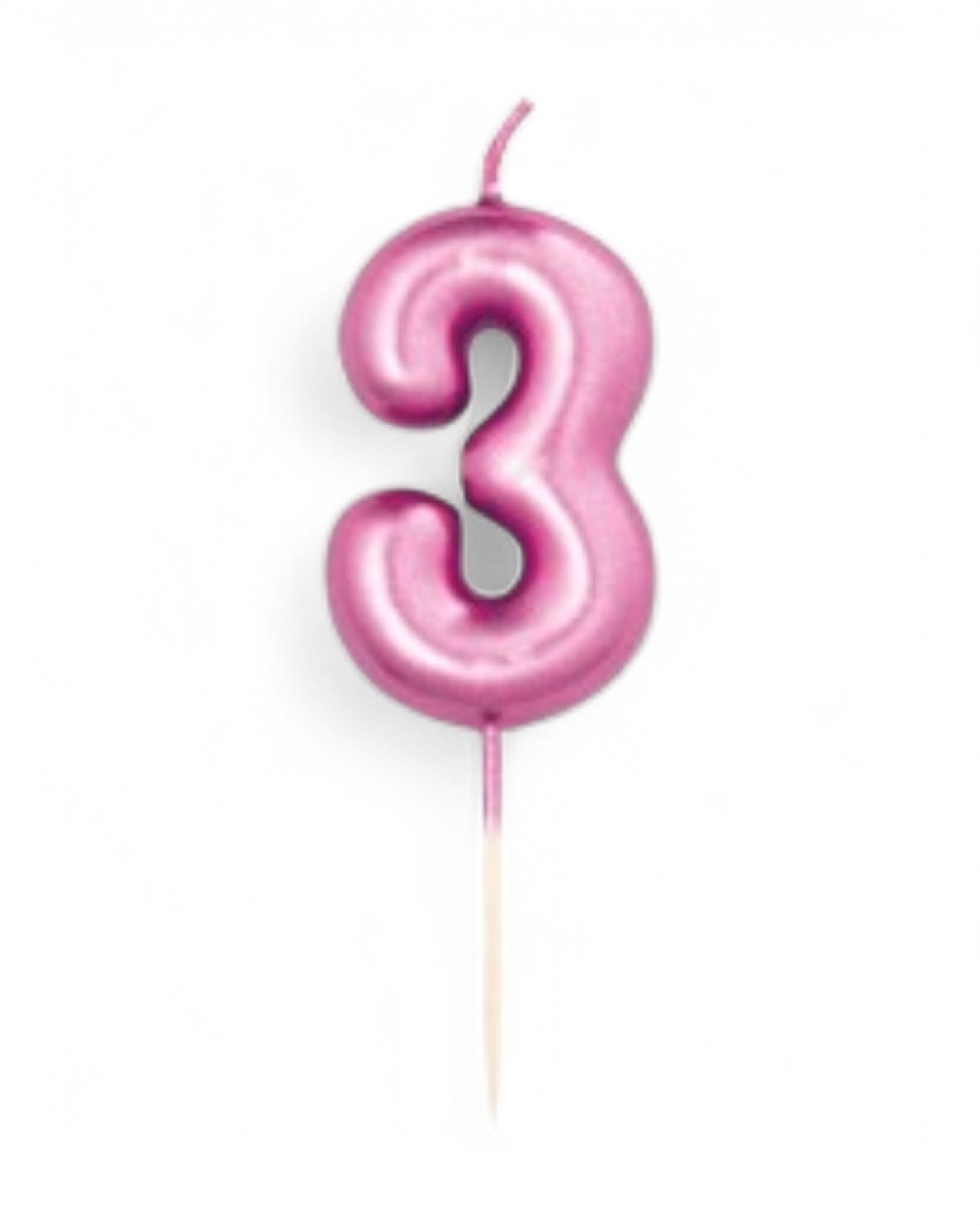 Candeline Numerali | 0-9 | Metal | Fuxia | 7 Cm