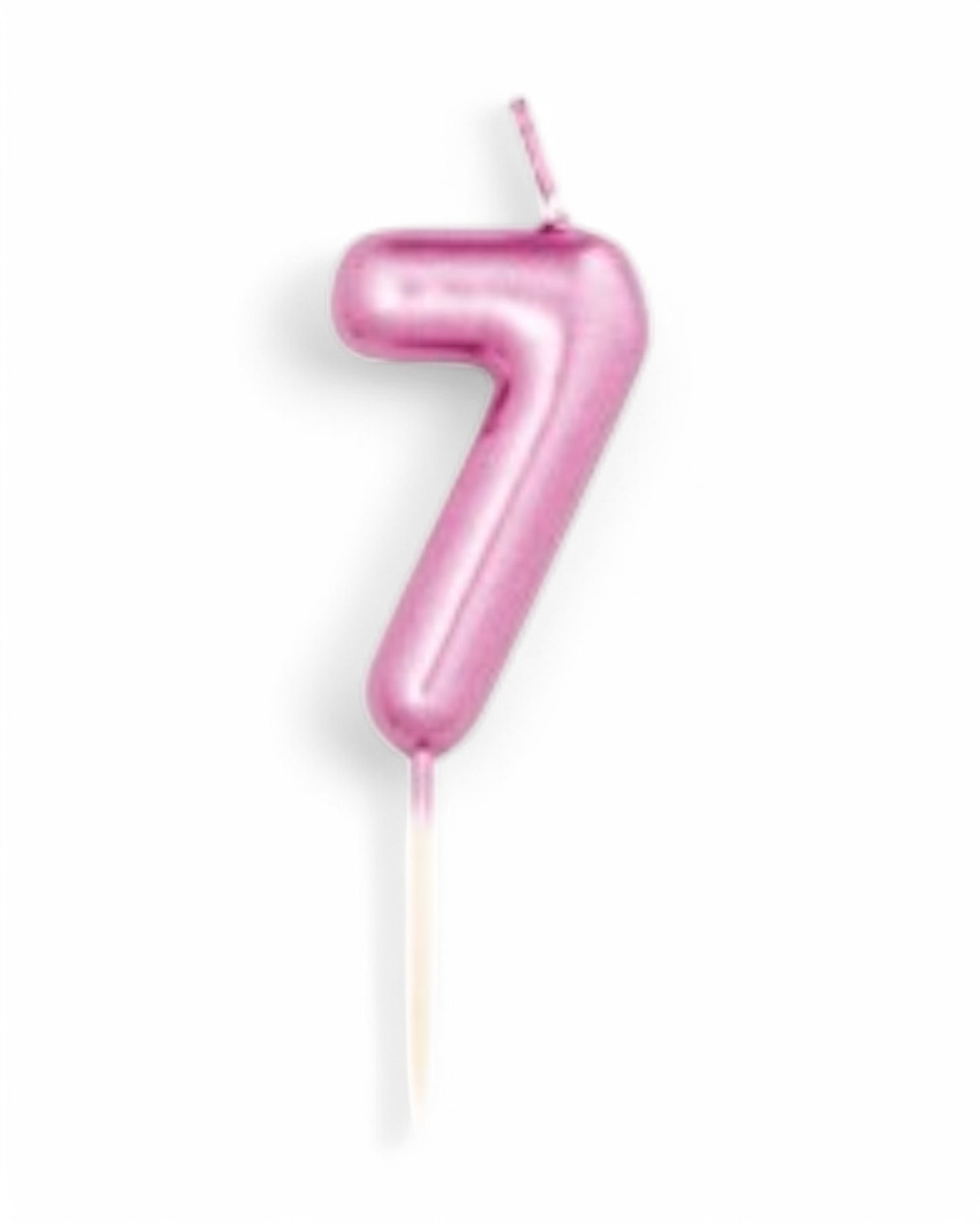 Candeline Numerali | 0-9 | Metal | Fuxia | 7 Cm