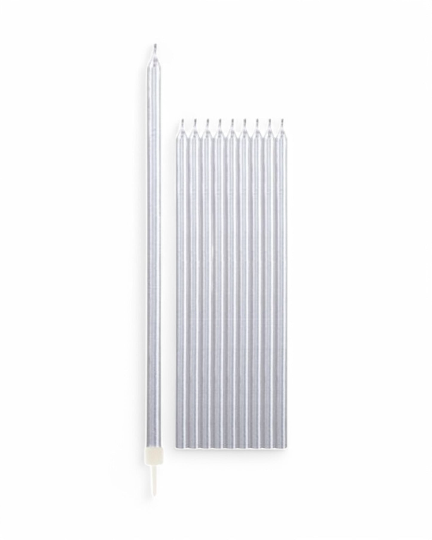 Candeline Lunghe | Argento | 16 Cm | 10Pz