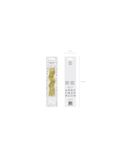 Candeline Riccio | Oro | 14 Cm | 9Pz