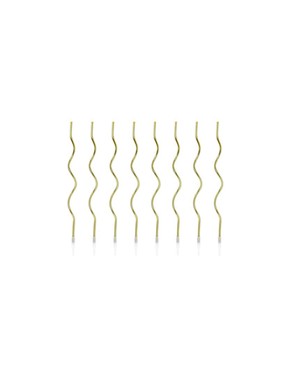 Candeline Riccio | Oro | 14 Cm | 9Pz