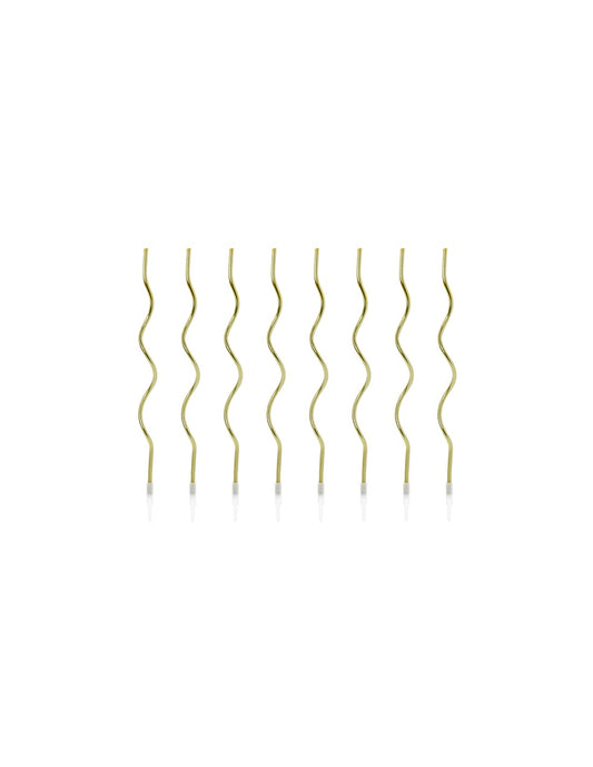 Candeline Riccio | Oro | 14 Cm | 9Pz