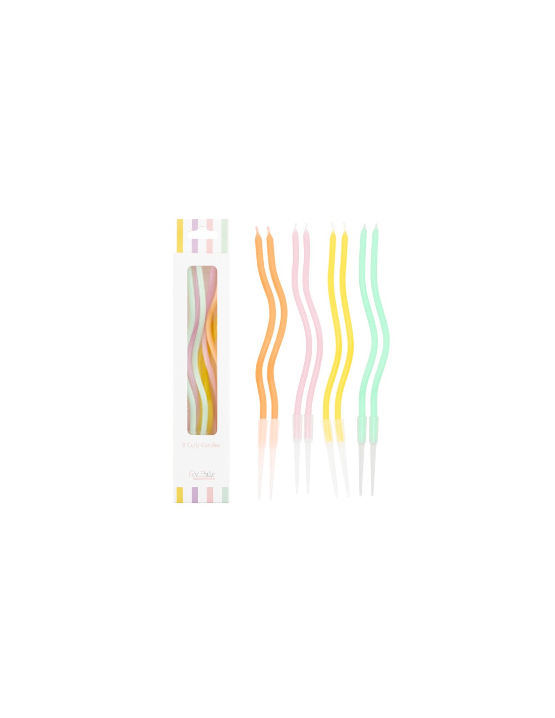 Candeline Curly | Vari Colori | 13 Cm | 8Pz