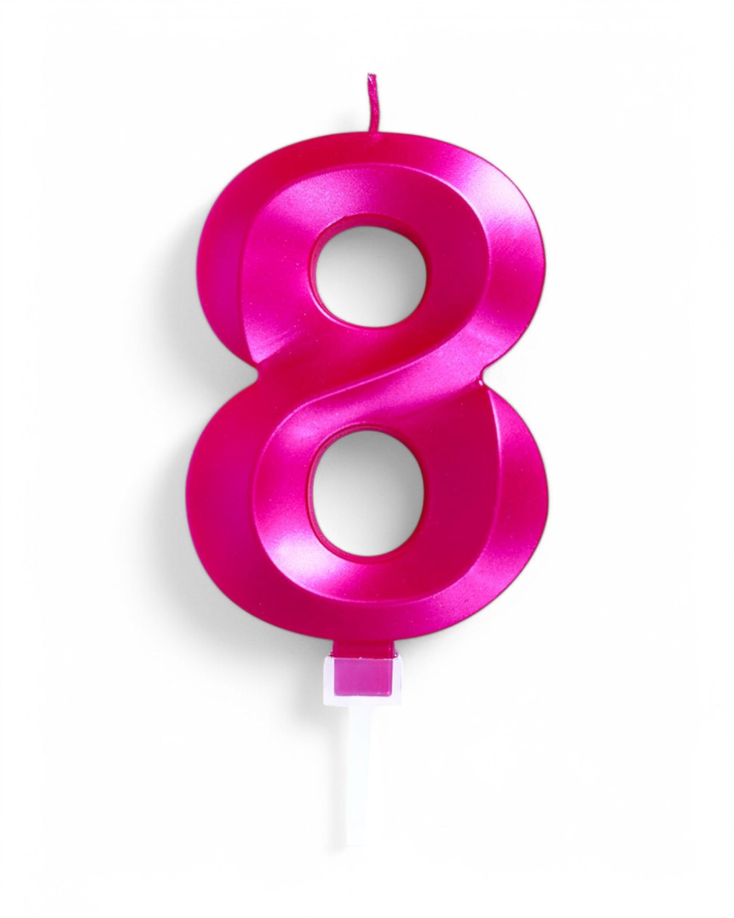 Candeline Numerali | 0-9 | Luxury Chrome | Fuxia | 12 Cm