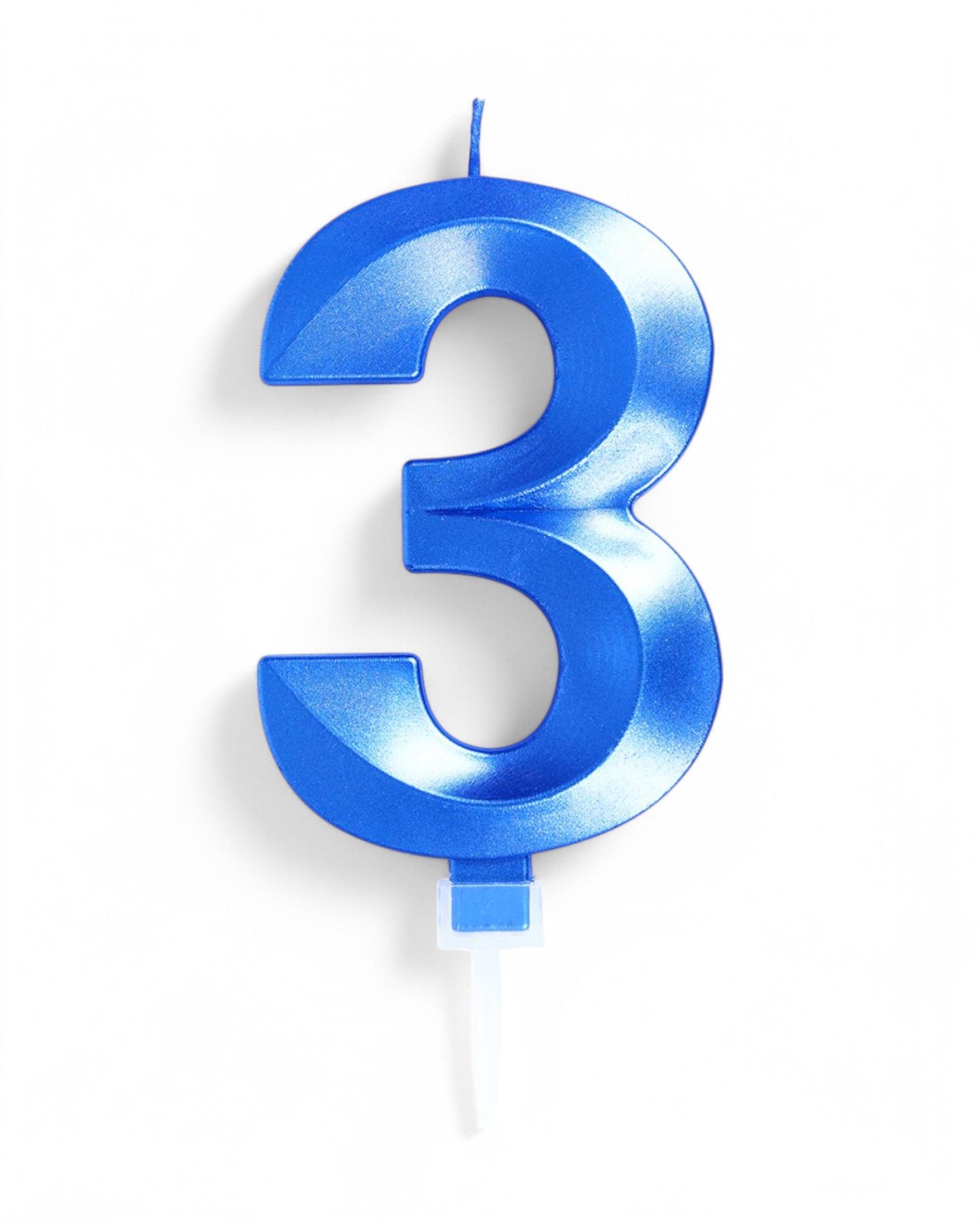 Candeline Numerali | 0-9 | Luxury Chrome | Blu | 12 Cm