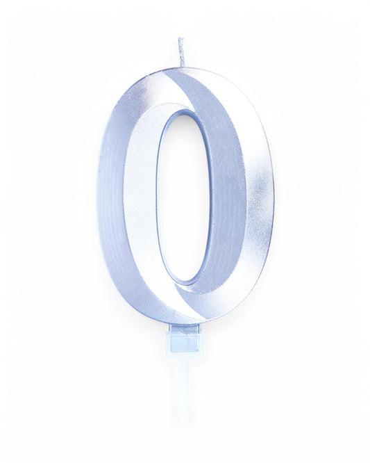 Candeline Numerali | 0-9 | Luxury Chrome | Argento | 12 Cm