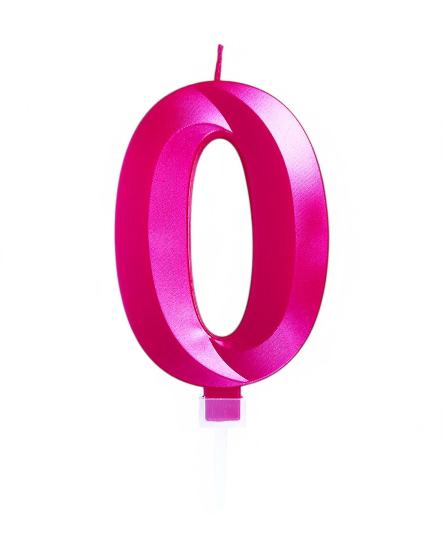 Candeline Numerali | 0-9 | Luxury Chrome | Fuxia | 12 Cm