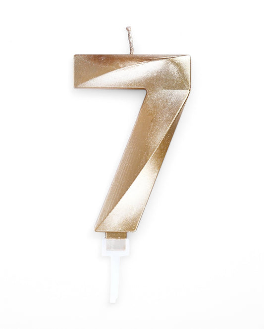 Candeline Numerali | 0-9 | Luxury Chrome | Oro | 12 Cm