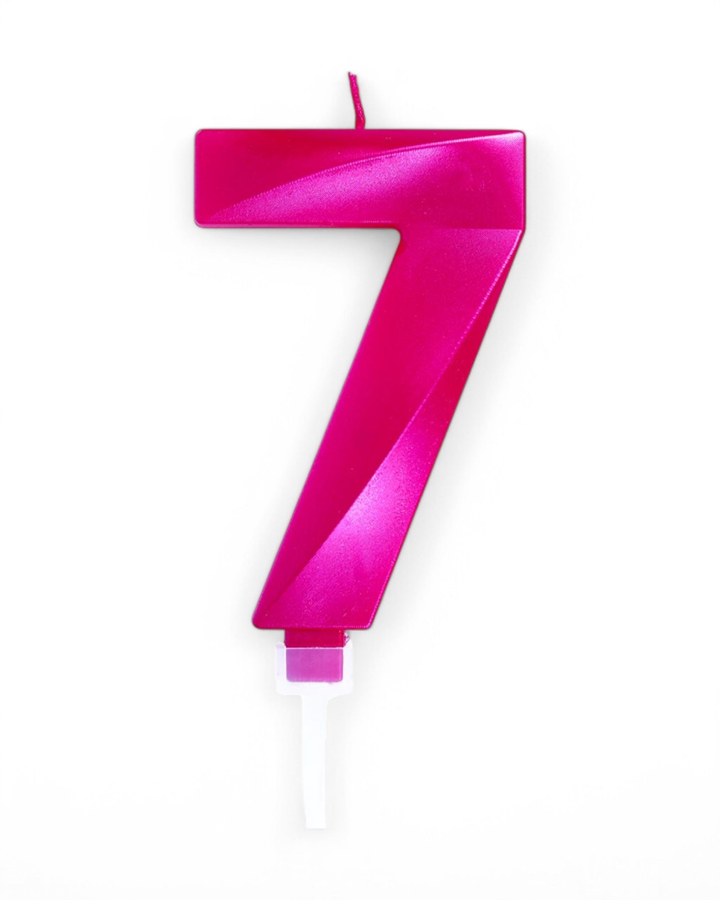 Candeline Numerali | 0-9 | Luxury Chrome | Fuxia | 12 Cm