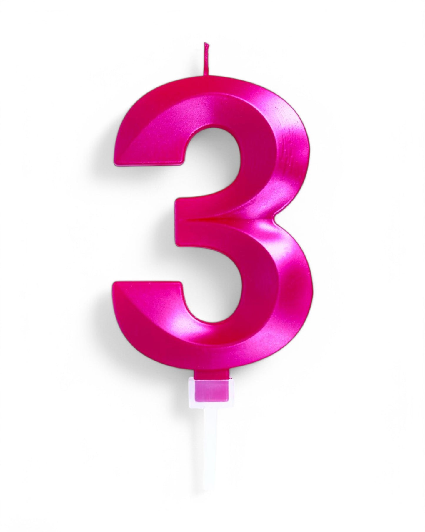 Candeline Numerali | 0-9 | Luxury Chrome | Fuxia | 12 Cm