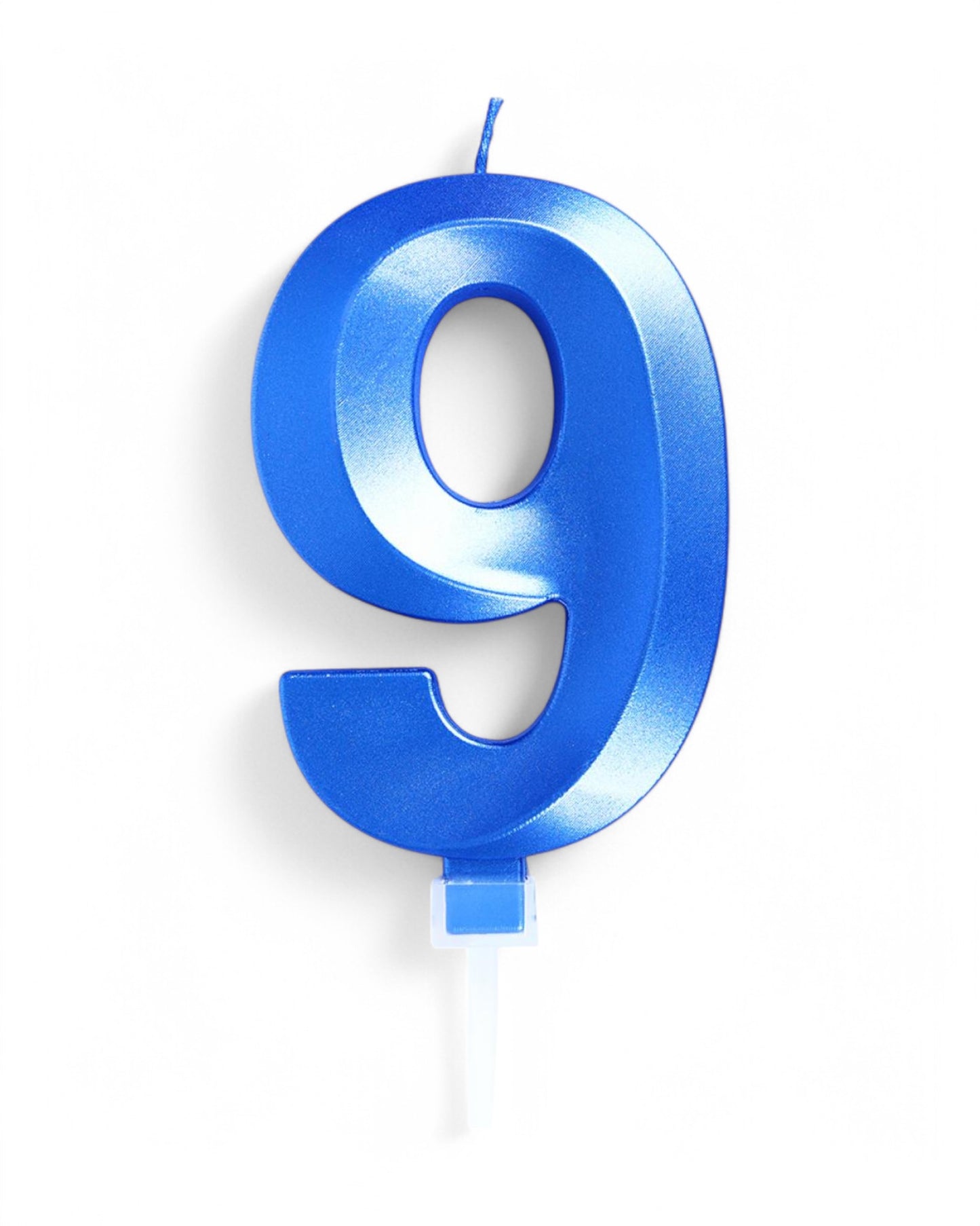 Candeline Numerali | 0-9 | Luxury Chrome | Blu | 12 Cm