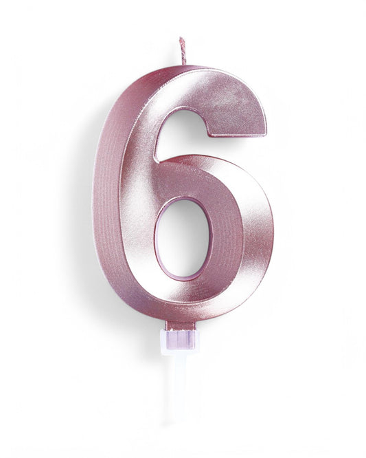 Candeline Numerali | 0-9 | Luxury Chrome | Oro Rosato | 12 Cm