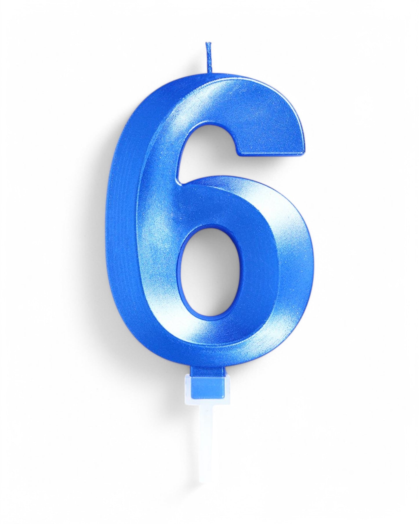 Candeline Numerali | 0-9 | Luxury Chrome | Blu | 12 Cm