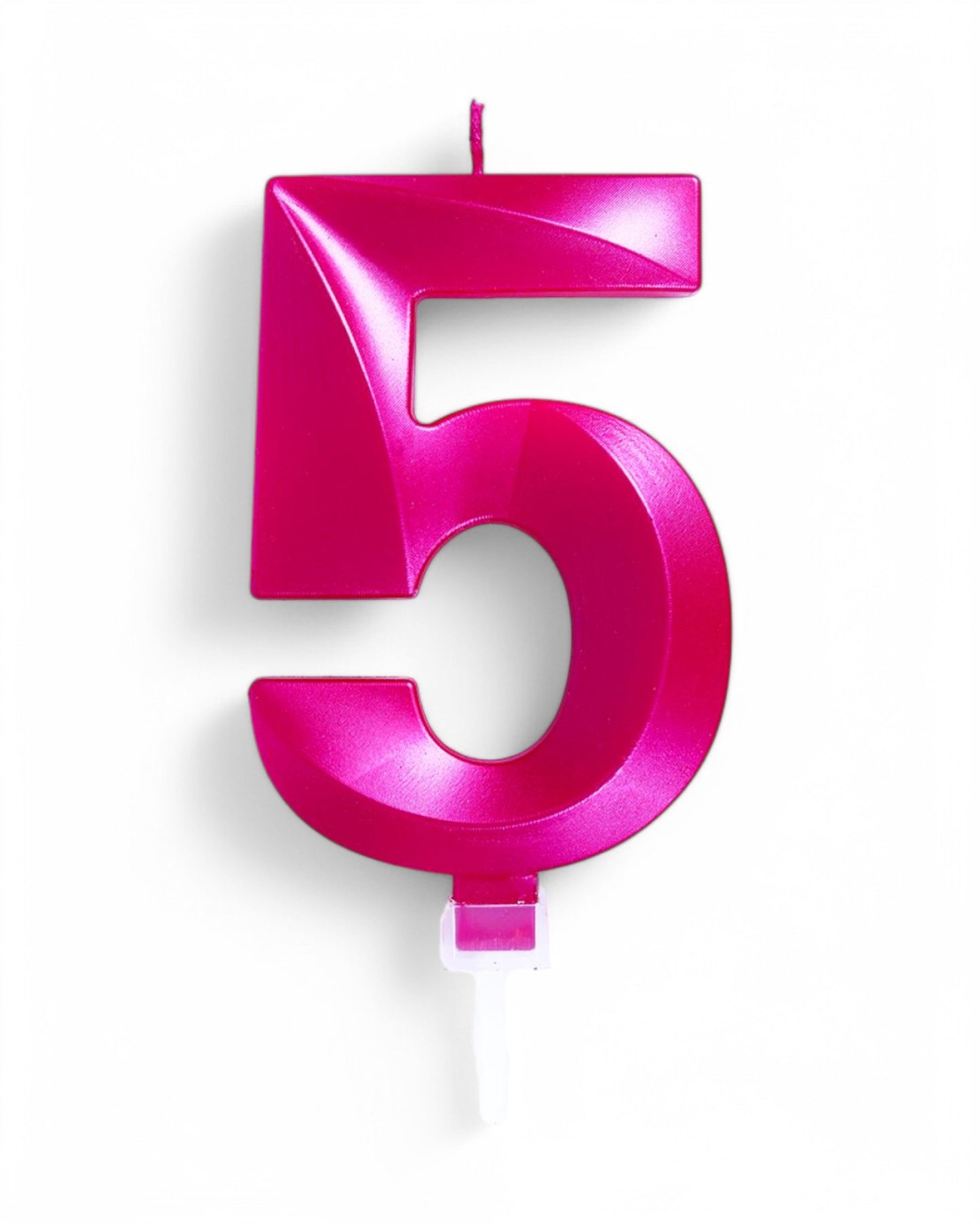 Candeline Numerali | 0-9 | Luxury Chrome | Fuxia | 12 Cm